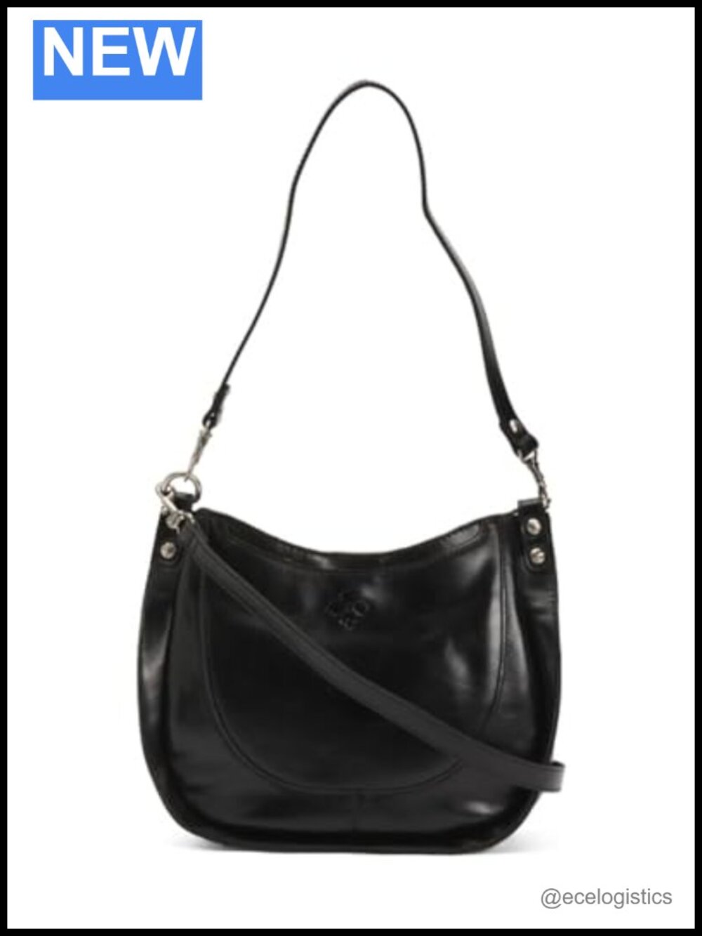Distressed Full-Grain Leather Crossbody Bag with Burned Edge Finish